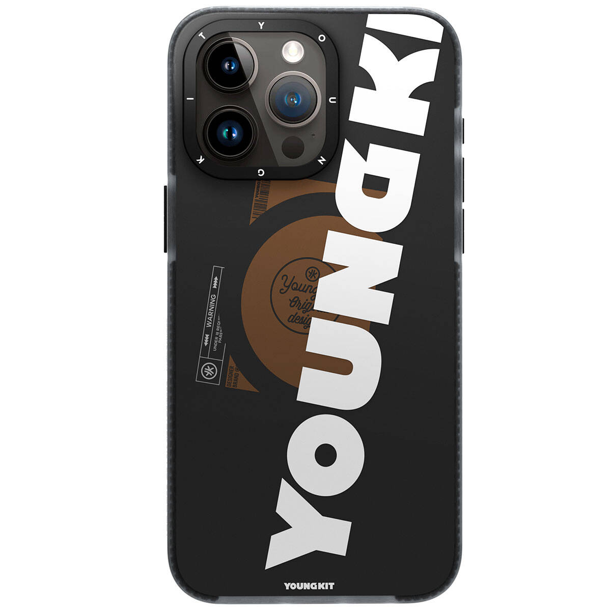 Apple iPhone 15 Pro Max Kılıf M-safe Şarj Özellikli Youngkit Binfen Serisi Yazı Temalı Kapak Yeşil