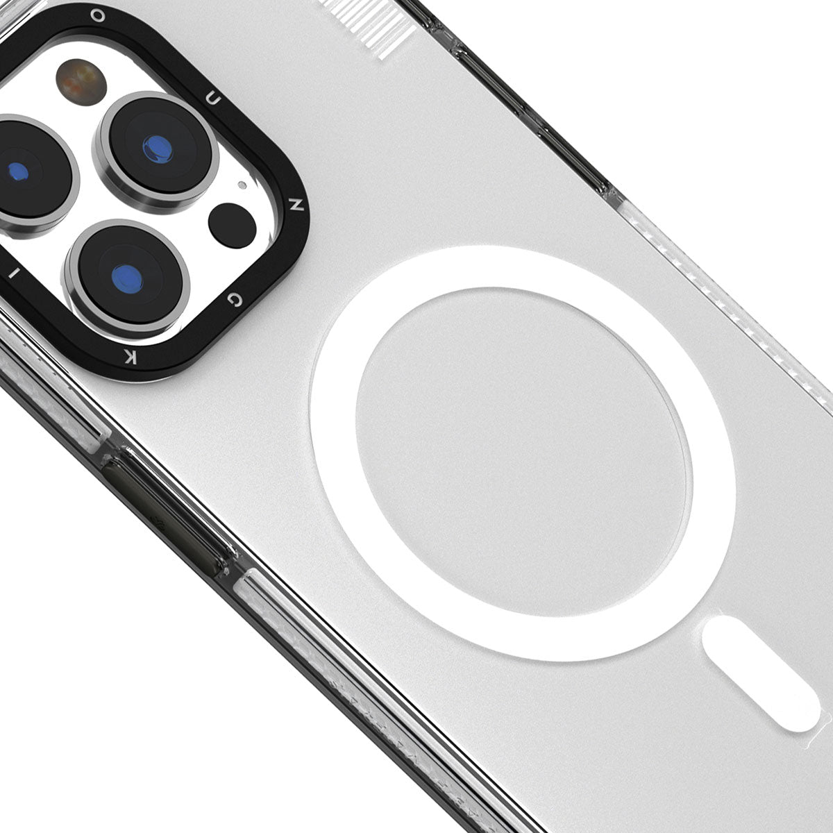 Apple iPhone 15 Pro Max Kılıf M-safe Şarj Özellikli YoungKit Crystal Color Serisi Kapak Beyaz