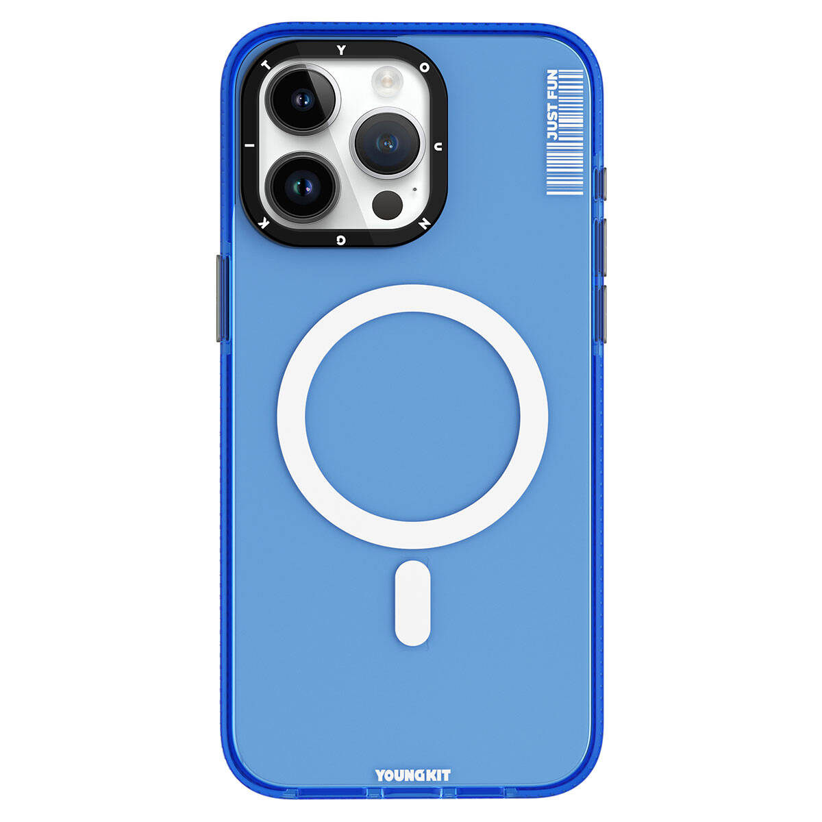 Apple iPhone 15 Pro Max Kılıf M-safe Şarj Özellikli YoungKit Crystal Color Serisi Kapak Mavi