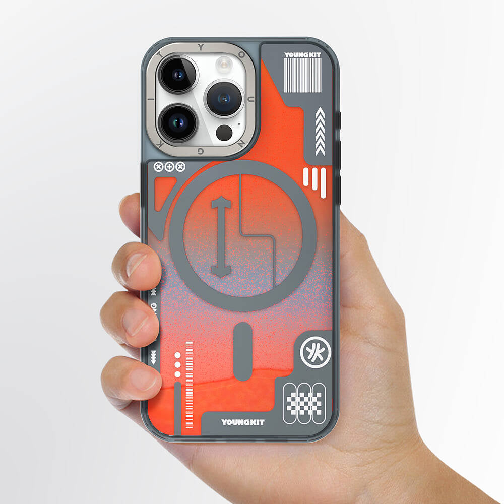 Apple iPhone 15 Pro Max Kılıf M-safe Şarj Özellikli YoungKit Galaxy Serisi Kapak Yeşil