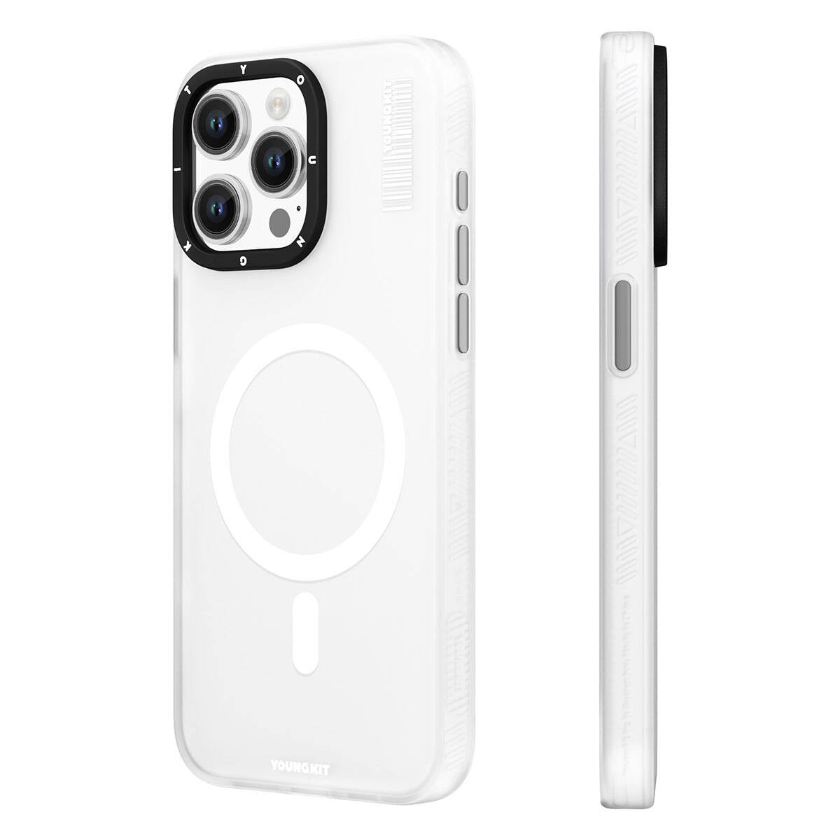 Apple iPhone 15 Pro Max Kılıf M-safe Şarj Özellikli Youngkit Hidden Sand Serisi Kapak Pembe