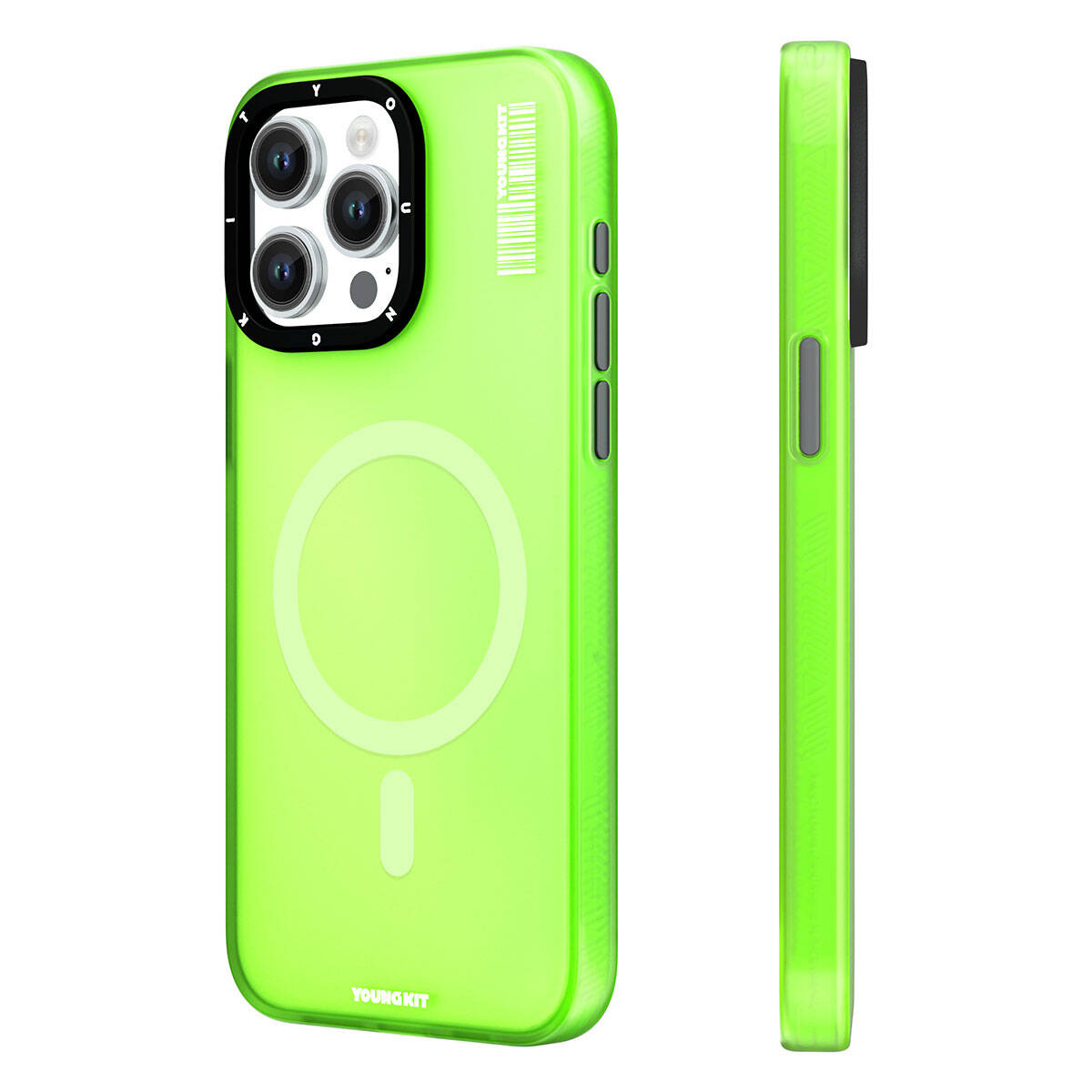 Apple iPhone 15 Pro Max Kılıf M-safe Şarj Özellikli Youngkit Hidden Sand Serisi Kapak Pembe