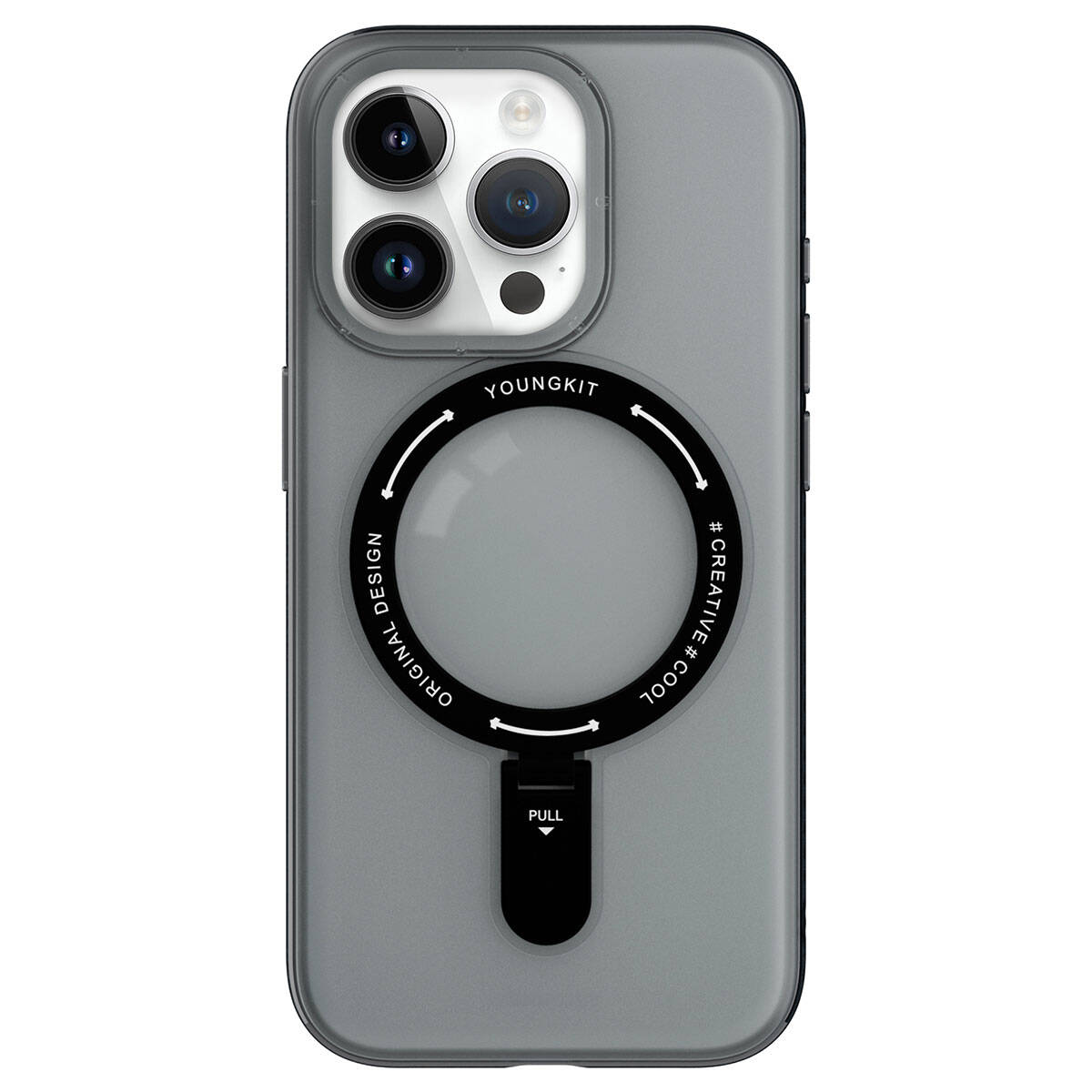 Apple iPhone 15 Pro Max Kılıf M-safe Şarj Özellikli Youngkit Rock Serisi Kapak Mavi