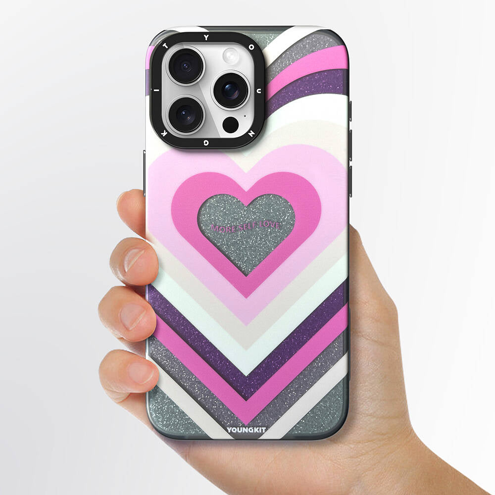 Apple iPhone 15 Pro Max Kılıf M-safe Şarj Özellikli Youngkit Star Dazzle Serisi Kapak Gri