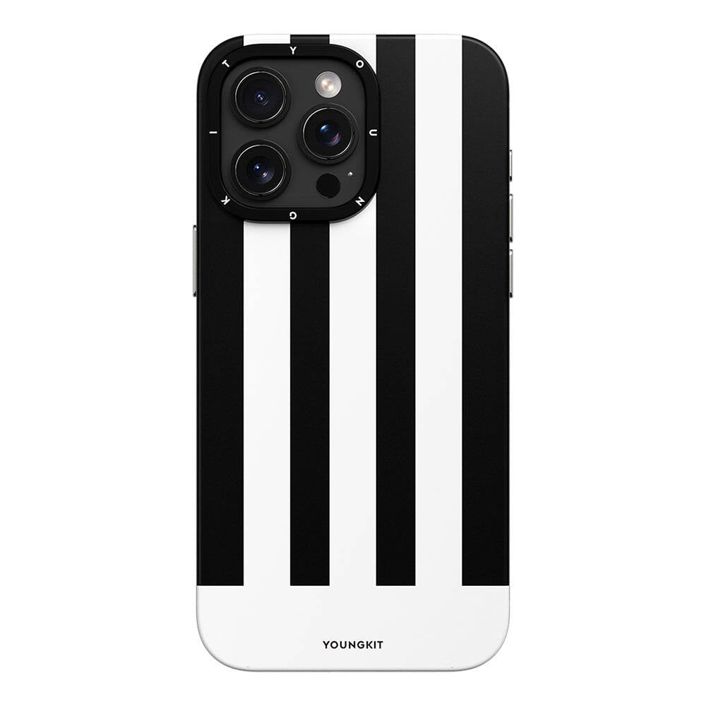 Apple iPhone 15 Pro Max Kılıf M-safe Şarj Özellikli Youngkit Striped Piano Keys Serisi Kapak Mavi