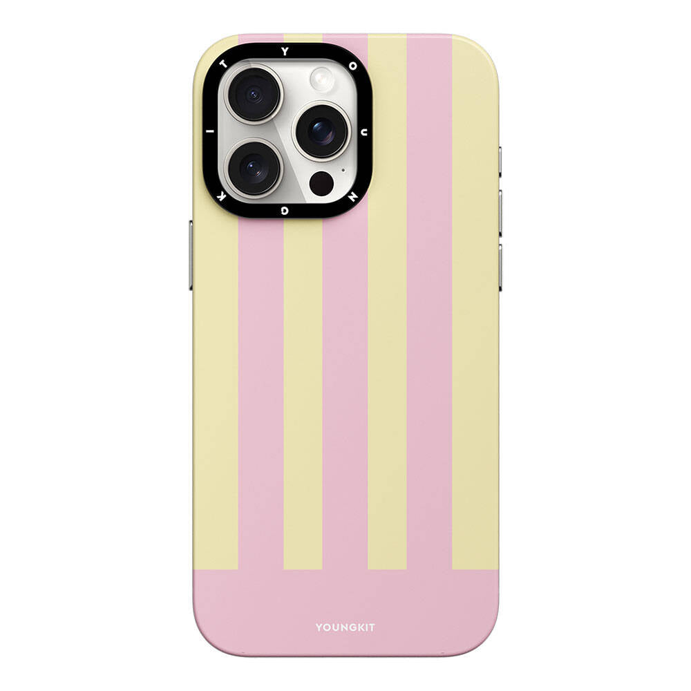 Apple iPhone 15 Pro Max Kılıf M-safe Şarj Özellikli Youngkit Striped Piano Keys Serisi Kapak Mavi