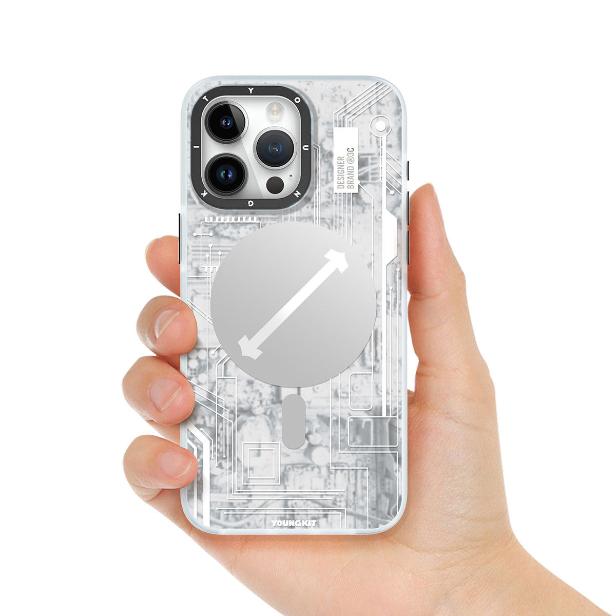 Apple iPhone 15 Pro Max Kılıf M-safe Şarj Özellikli YoungKit Technology Serisi Kapak Lacivert
