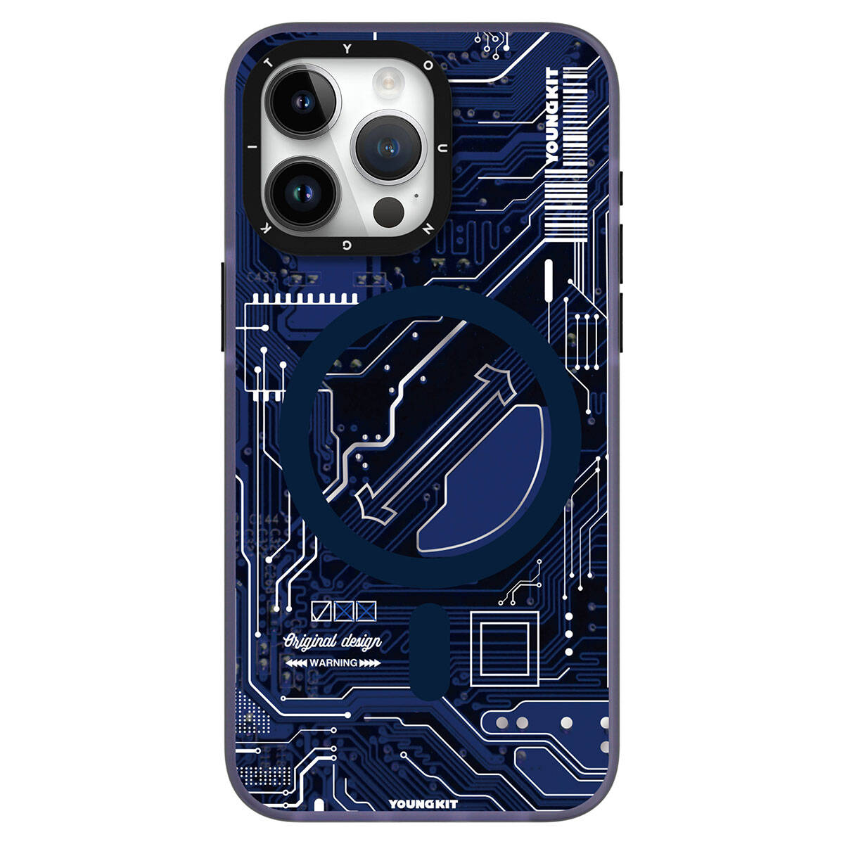 Apple iPhone 15 Pro Max Kılıf M-safe Şarj Özellikli YoungKit Technology Serisi Kapak Siyah