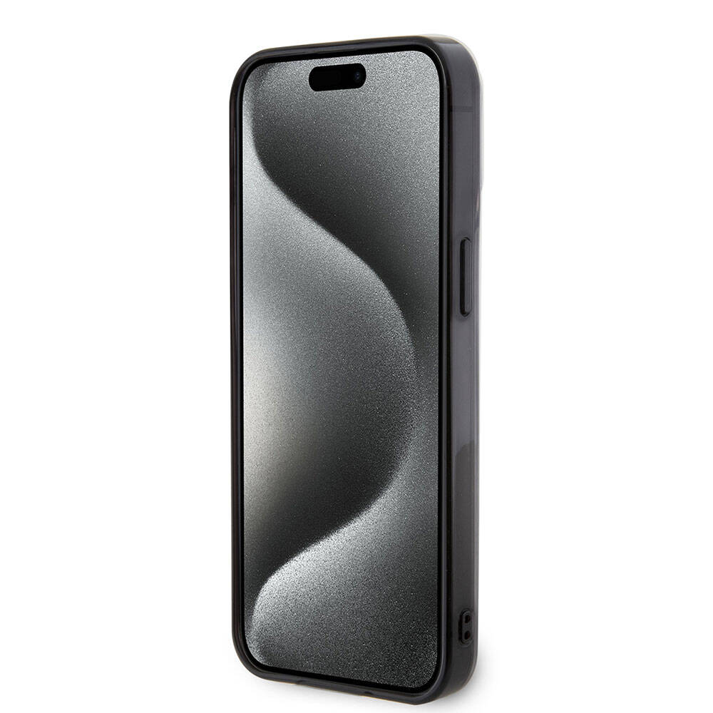 Apple iPhone 15 Pro Max Kılıf Mercedes Benz Orjinal Lisanslı M-safe Şarj Özellikli Çift Katmanlı Paralel Çizgi Desenli Kapak Beyaz