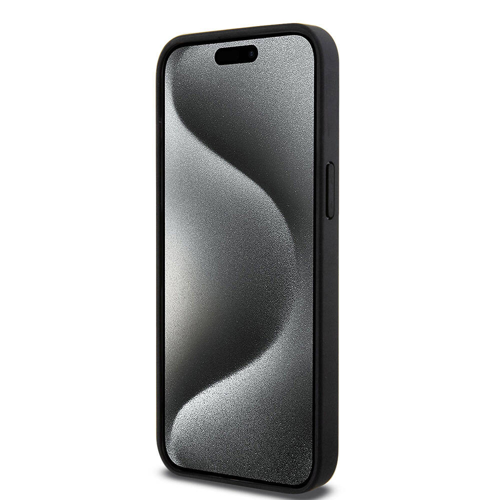 Apple iPhone 15 Pro Max Kılıf Mercedes Benz Orjinal Lisanslı M-safe Şarj Özellikli Metal Yıldız Logolu Pürüzsüz Deri Kapak Lacivert