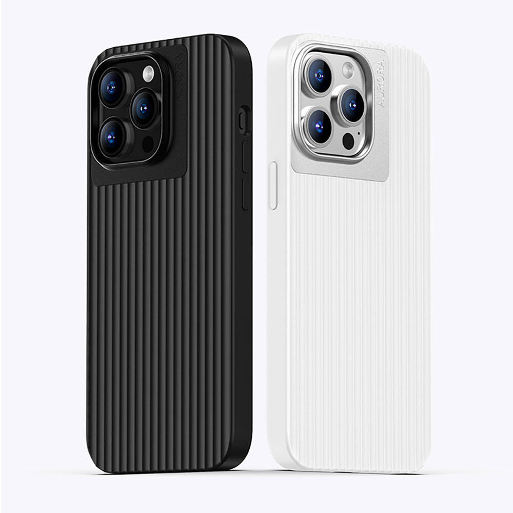 Apple iPhone 15 Pro Max Kılıf Recci Aurora Serisi M-safe Şarj Özellikli Kapak Siyah