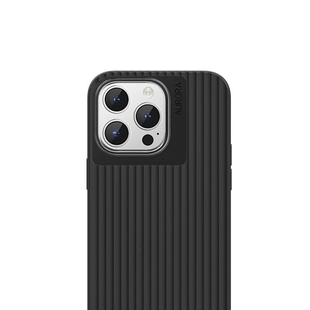 Apple iPhone 15 Pro Max Kılıf Recci Aurora Serisi M-safe Şarj Özellikli Kapak Siyah