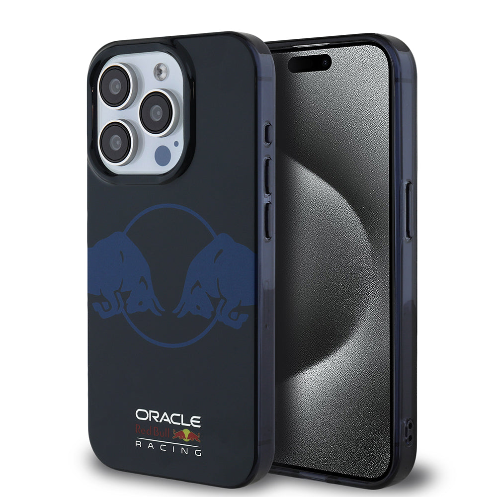Apple iPhone 15 Pro Max Kılıf Redbull Orjinal Lisanslı M-safe Şarj Özellikli IML Çift Boğa Baskılı Sert PC Kapak Lacivert