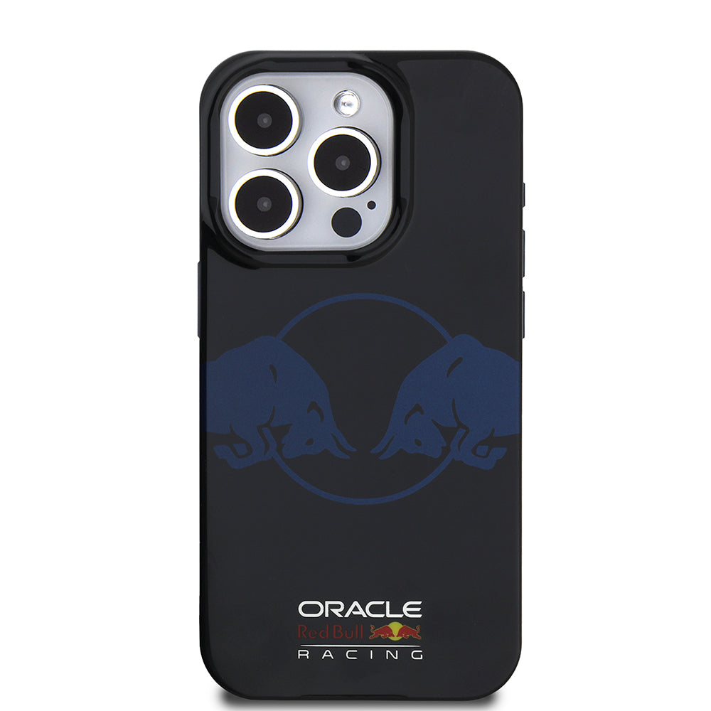 Apple iPhone 15 Pro Max Kılıf Redbull Orjinal Lisanslı M-safe Şarj Özellikli IML Çift Boğa Baskılı Sert PC Kapak Lacivert