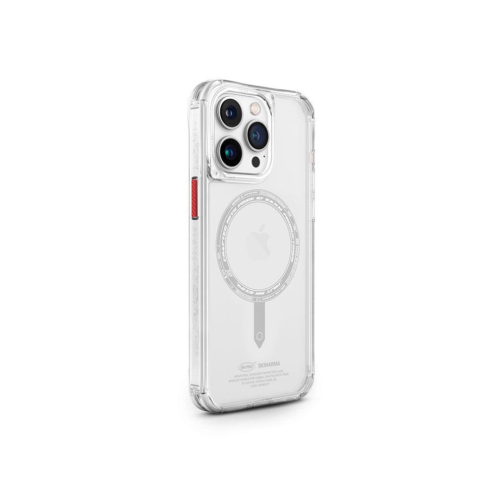 Apple iPhone 15 Pro Max Kılıf SkinArma Şeffaf Airbag Tasarımlı M-safe Şarj Özellikli Saido Kapak
