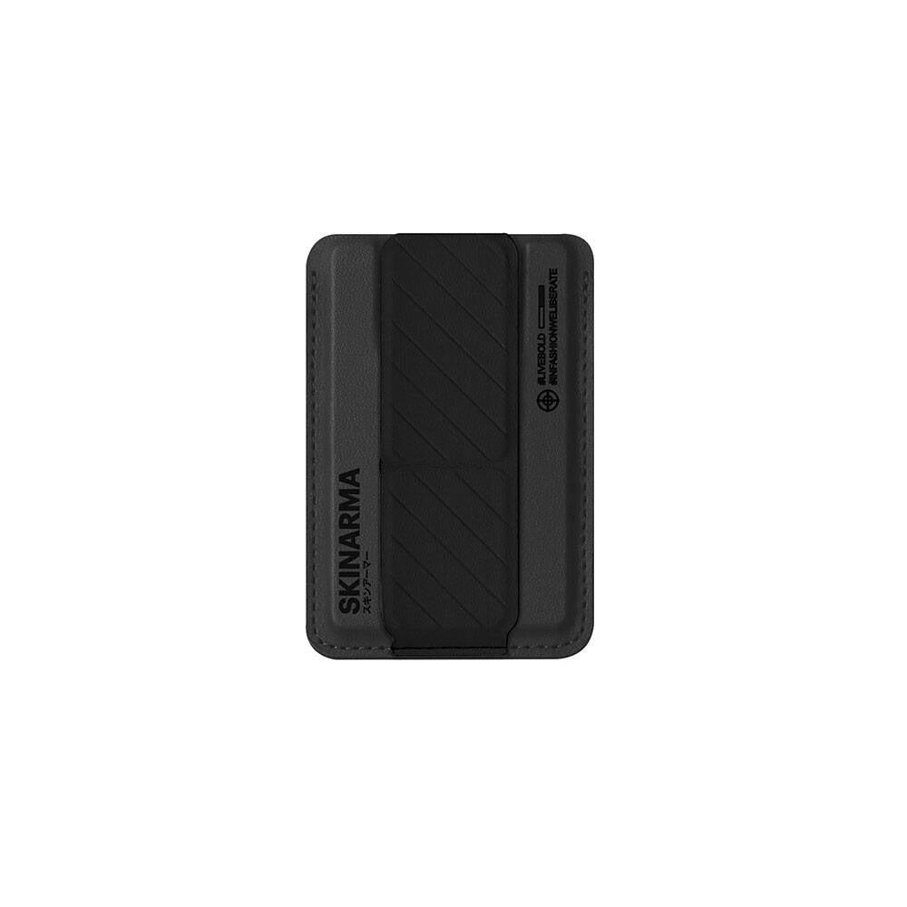 Apple iPhone 15 Pro Max Kılıf SkinArma Şeffaf M-safe Şarj Özellikli Kado Kartlıklı Saido Kapak Siyah