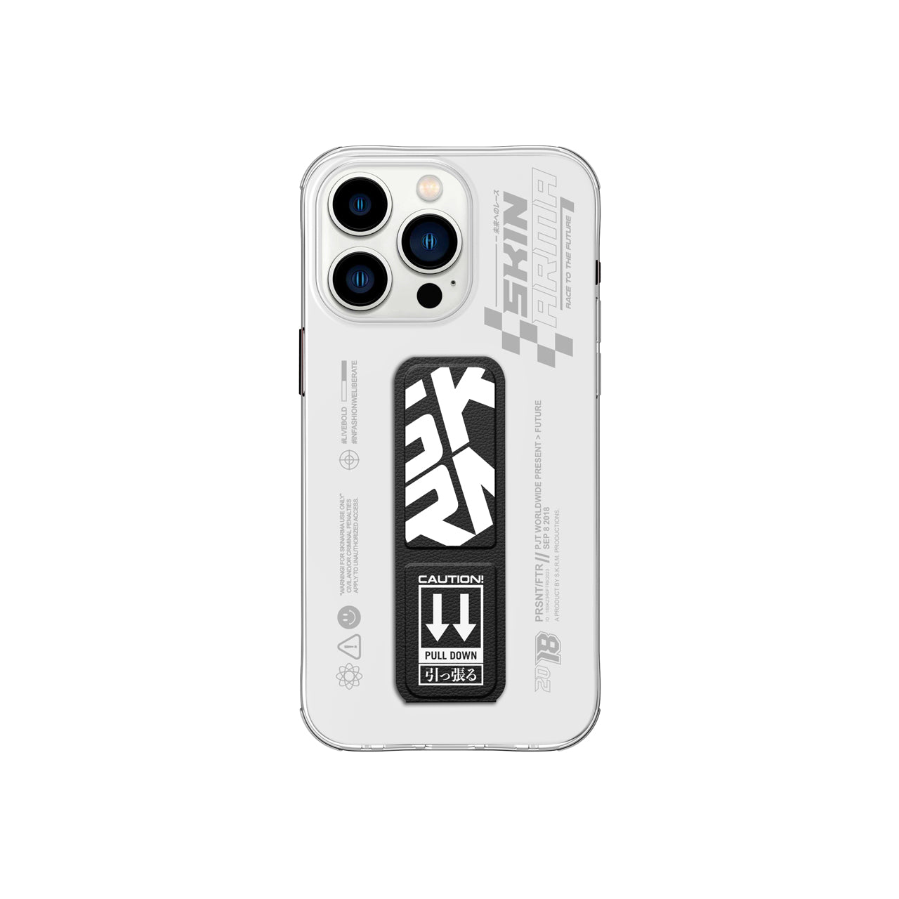 Apple iPhone 15 Pro Max Kılıf SkinArma Standlı Şeffaf Tasarımlı Apex Kapak Kırmızı