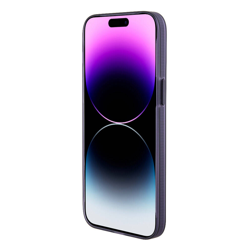 Apple iPhone 15 Pro Max Kılıf TUMI Orjinal Lisanslı M-safe Şarj Özellikli Buzlu Mat Kapak Mor