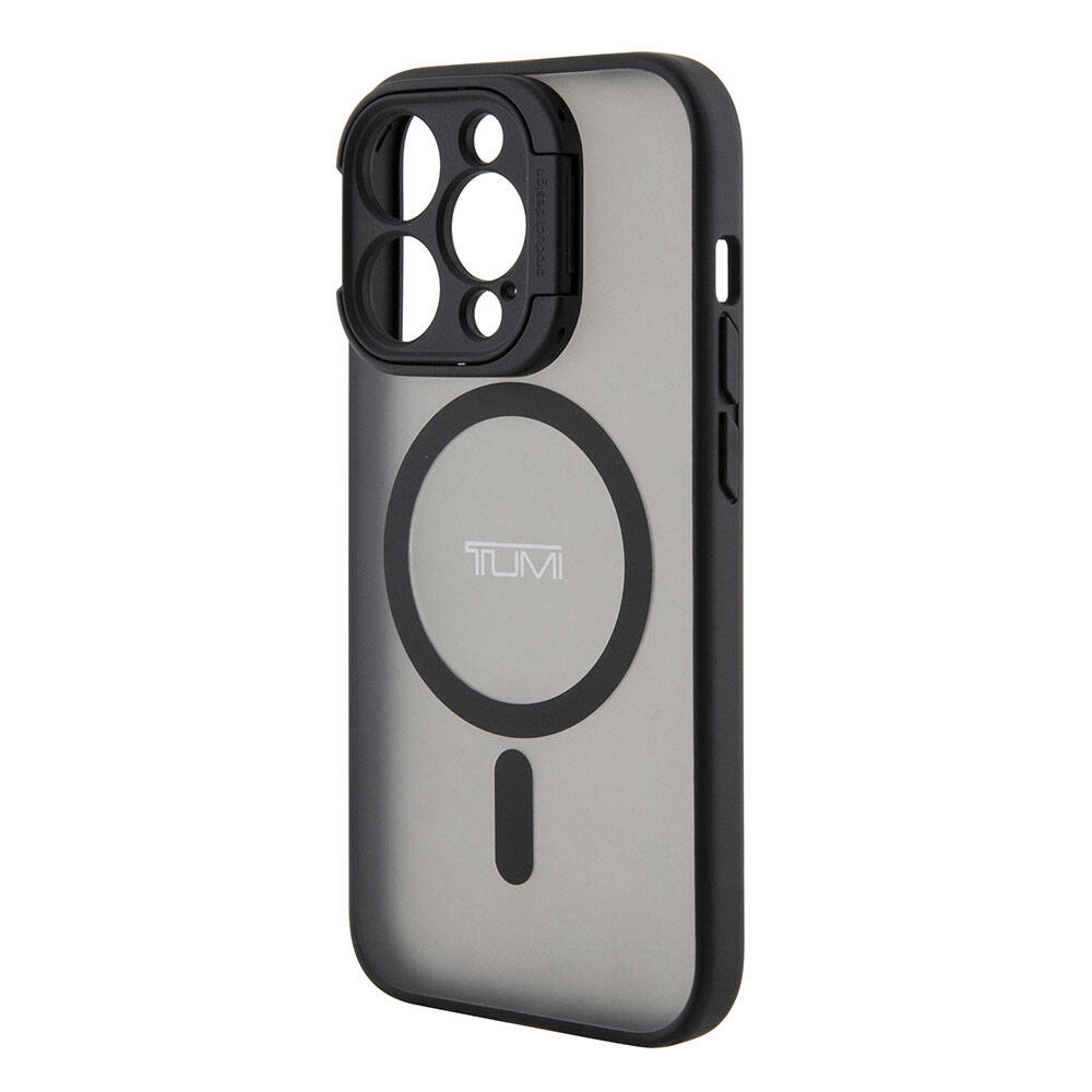 Apple iPhone 15 Pro Max Kılıf TUMI Orjinal Lisanslı M-safe Şarj Özellikli Kamera Standlı Buzlu Mat Kapak Mavi