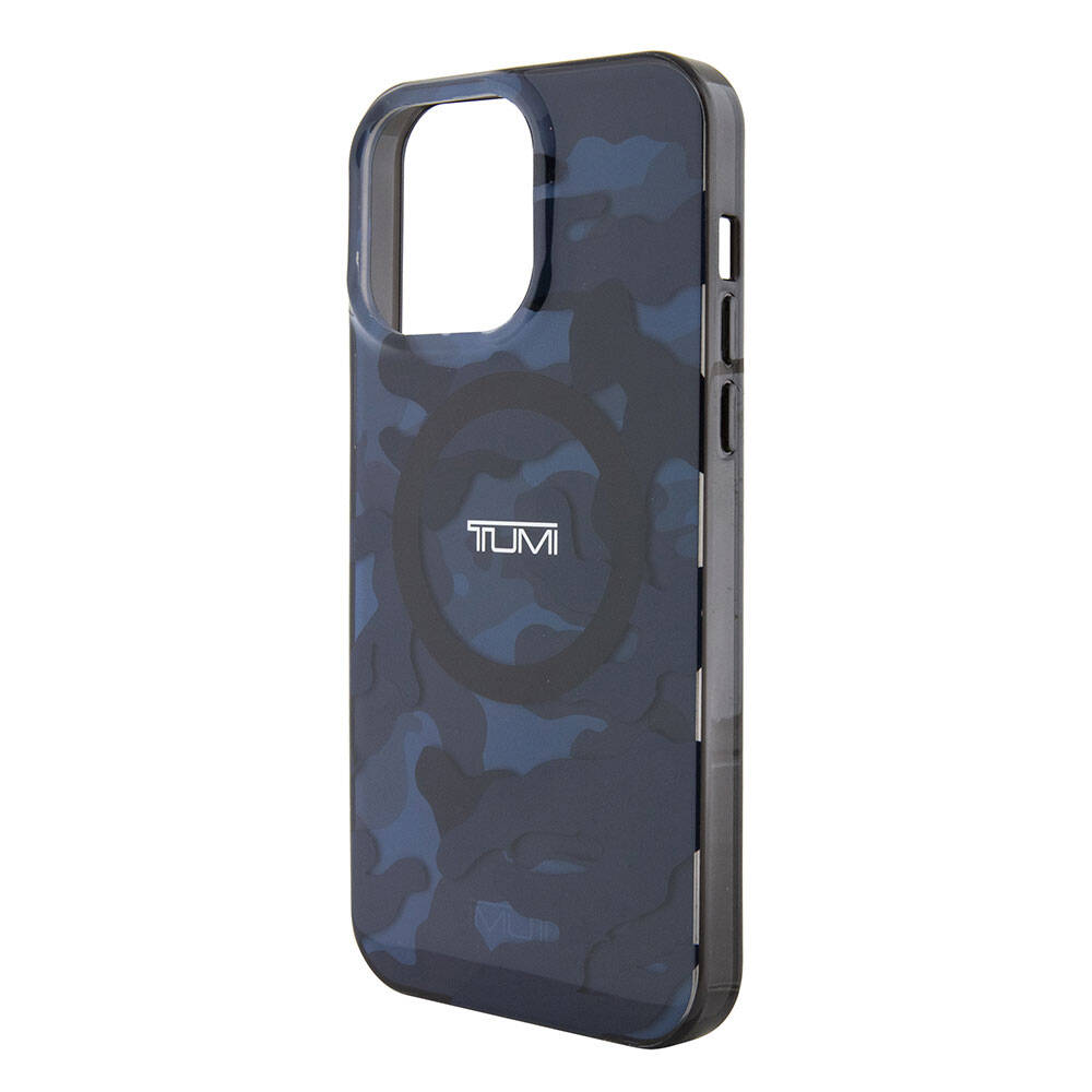Apple iPhone 15 Pro Max Kılıf TUMI Orjinal Lisanslı M-safe Şarj Özellikli PC TPU Çift Katmanlı Kamuflaj Desenli Kapak Gri
