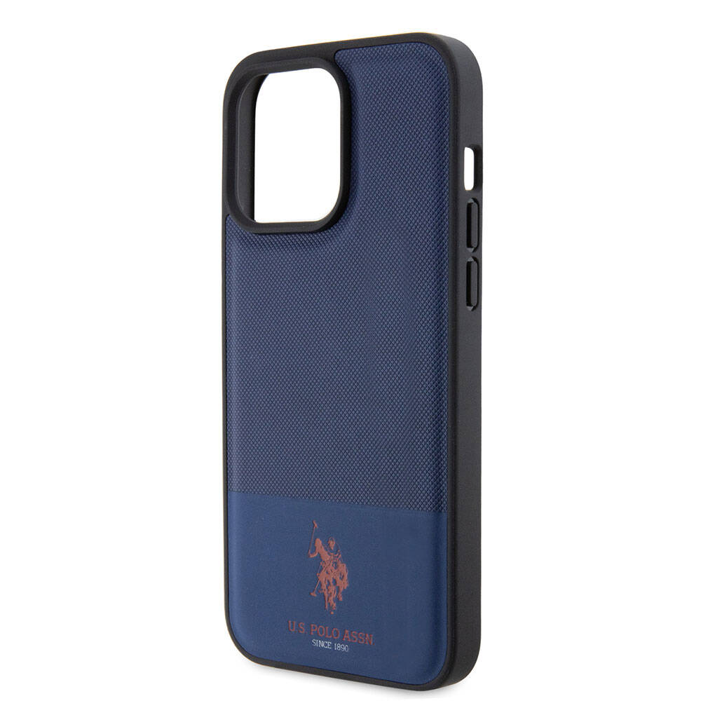 Apple iPhone 15 Pro Max Kılıf U.S. Polo Assn. Orjinal Lisanslı Suni Deri Arka Yüzey Baskı Logolu Örgü Desenli Kapak Yeşil