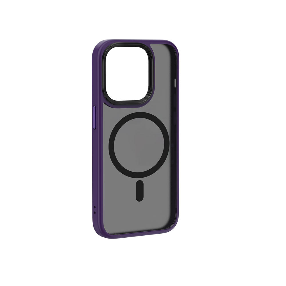 Apple iPhone 15 Pro Max Kılıf Wiwu FGG-011 M-safe Şarj Özellikli Kamera Korumalı Kapak Mor