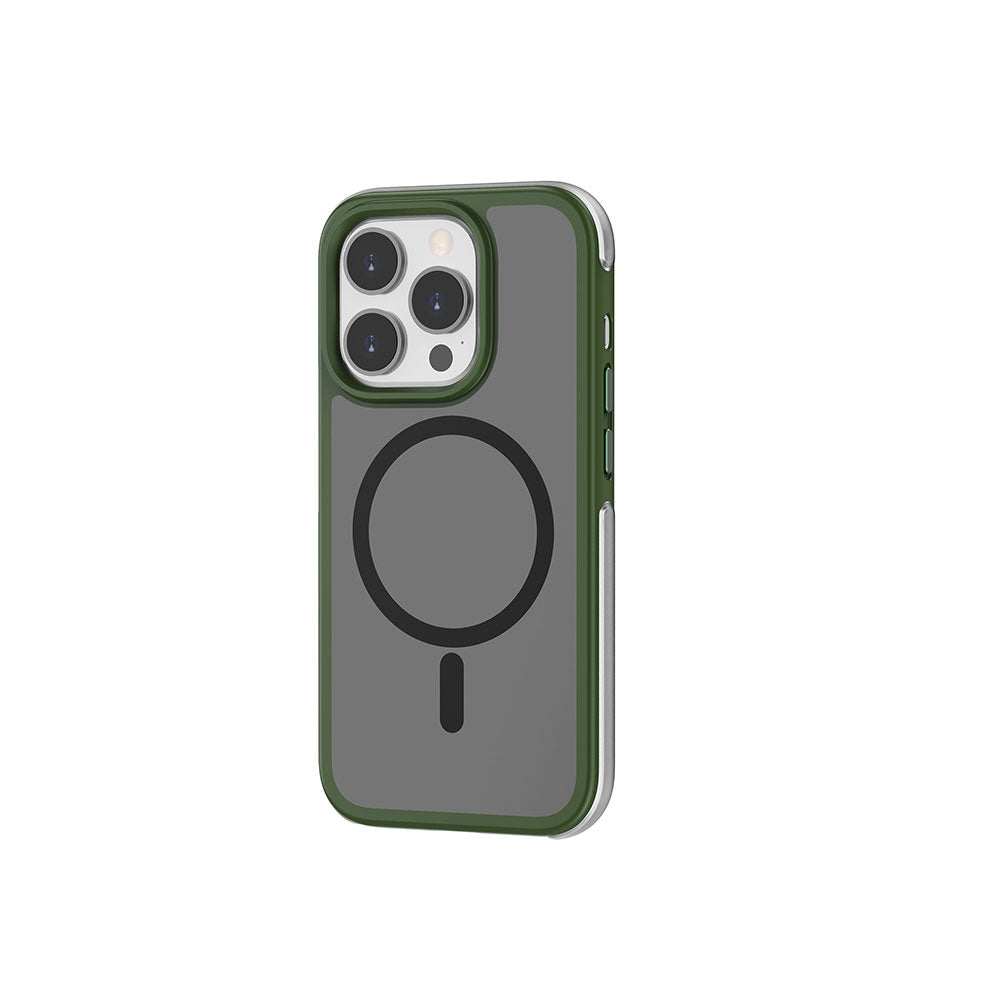 Apple iPhone 15 Pro Max Kılıf Wiwu ZKK-012 M-safe Şarj Özellikli Air Cushion Kapak Yeşil