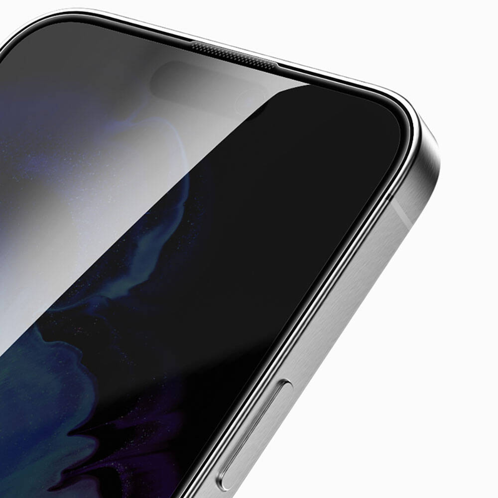 Apple iPhone 15 Recci RSP-A16AP Privacy Temperli Cam Ekran Koruyucu Gri