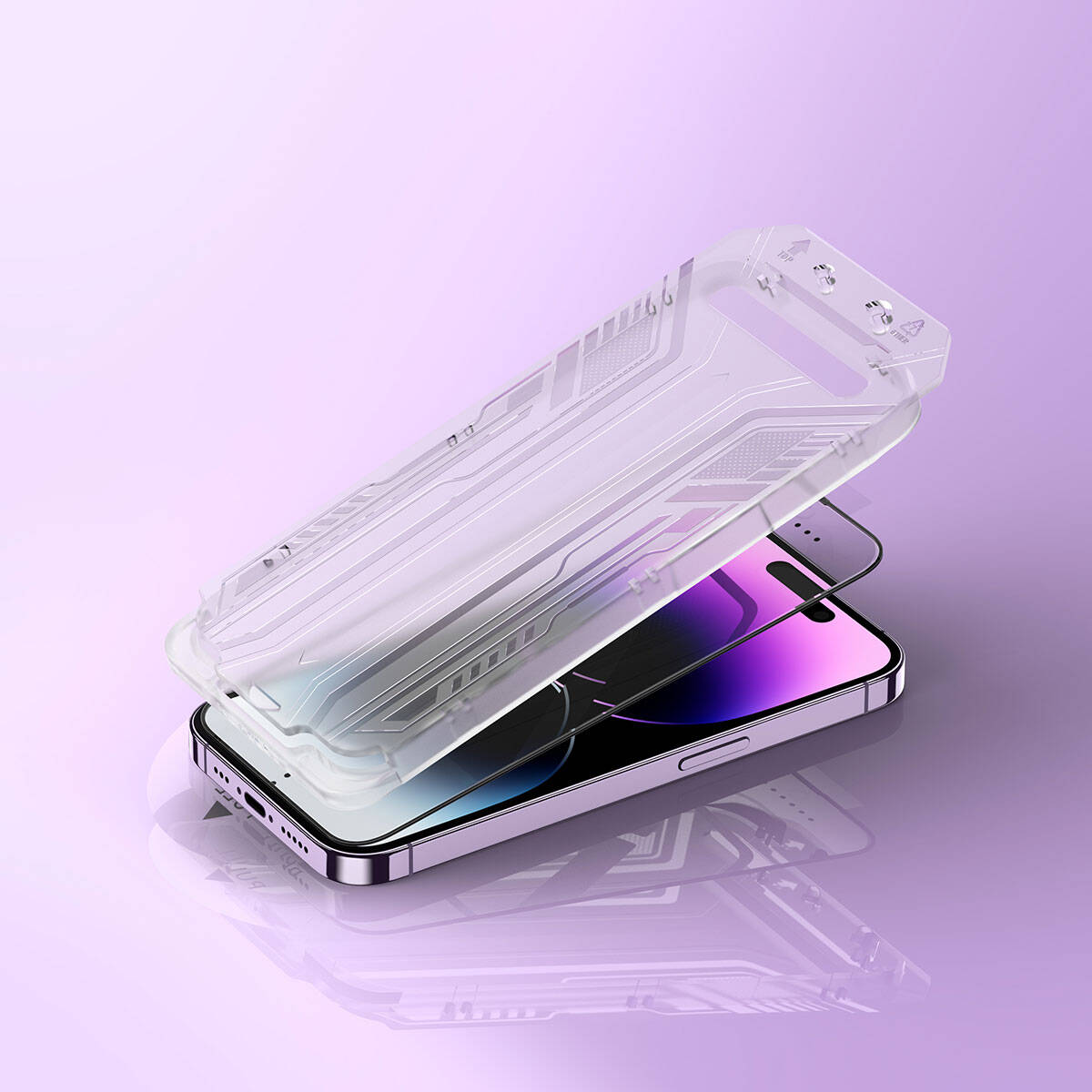 Apple iPhone 15 Wiwu SQ-005 Easy İnstall iVista Super Hardness Ekran Koruyucu Siyah