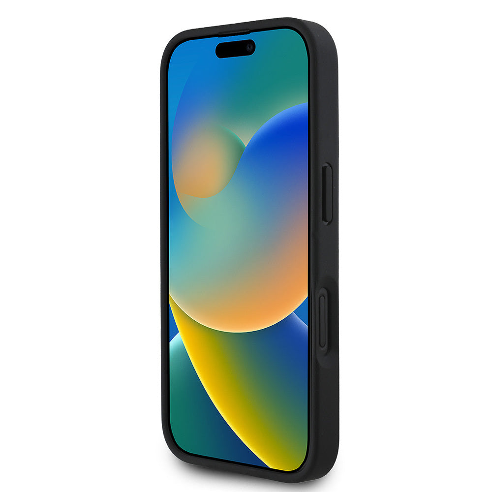 Apple iPhone 16 Kılıf Aston Martin Orjinal Lisanslı M-safe Şarj Özellikli Renkli Halka ve Karbon Fiber Tasarımlı Kapak Siyah-Yeşil
