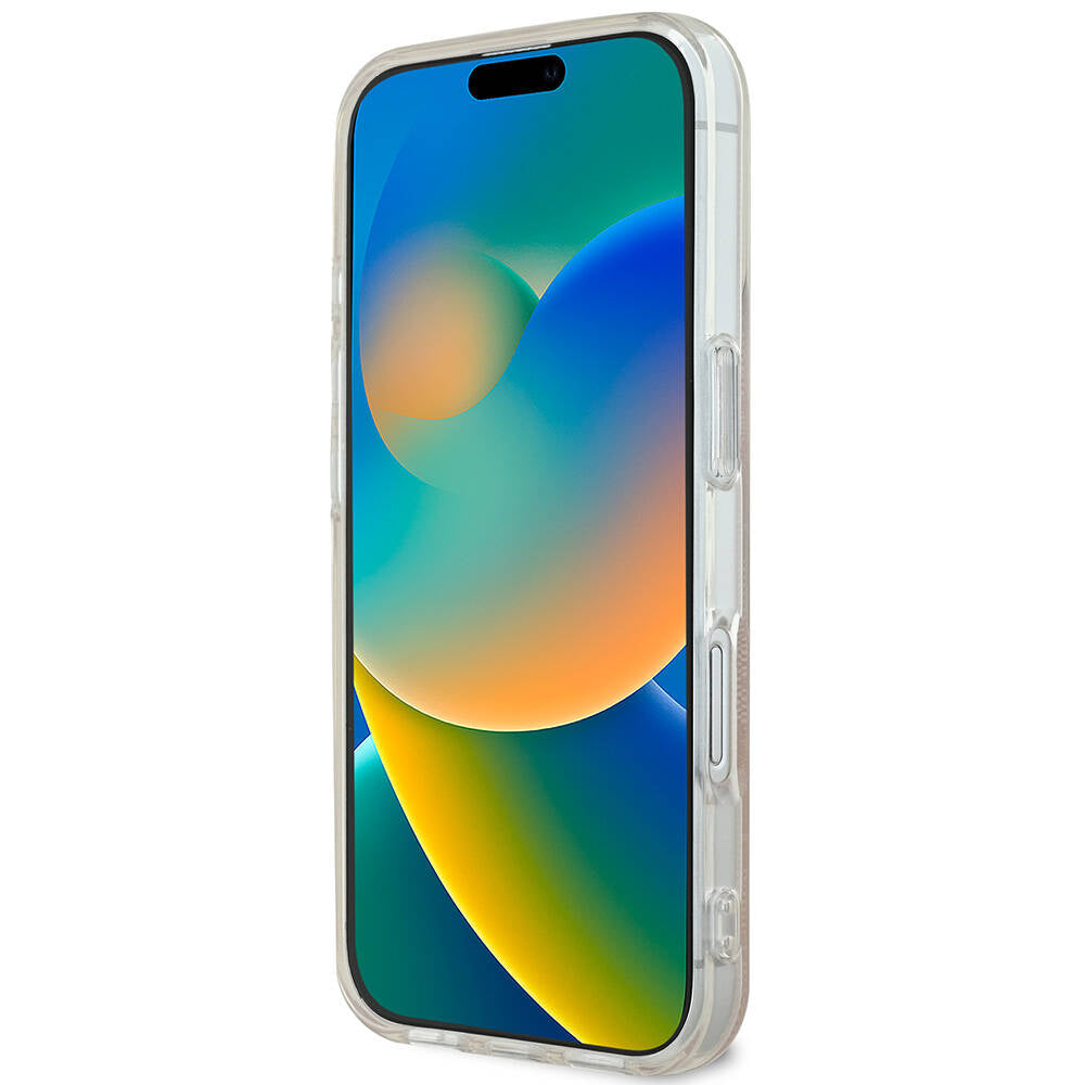Apple iPhone 16 Kılıf Guess Orjinal Lisanslı M-safe Şarj Özellikli Yazı Logolu 4G Desenli Kapak Pembe