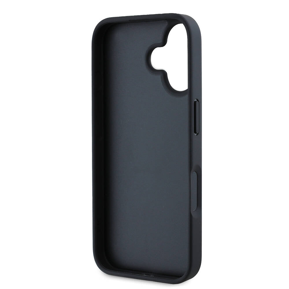 Apple iPhone 16 Kılıf Karl Lagerfeld Orjinal Lisanslı K&C Heads Monogram Pin Kapak Siyah
