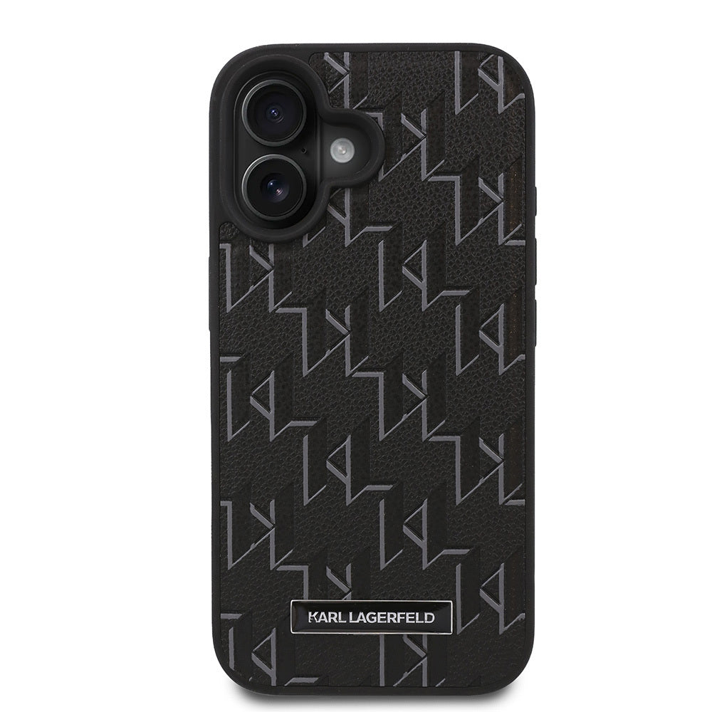 Apple iPhone 16 Kılıf Karl Lagerfeld Orjinal Lisanslı M-safe Şarj Özellikli KL Yazılı Hot Stamp Kapak Krem