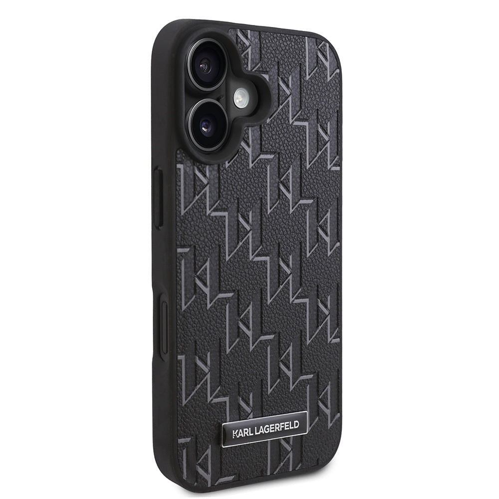 Apple iPhone 16 Kılıf Karl Lagerfeld Orjinal Lisanslı M-safe Şarj Özellikli KL Yazılı Hot Stamp Kapak Pembe