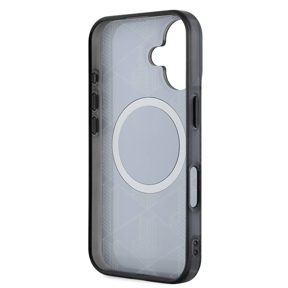 Apple iPhone 16 Kılıf Lacoste Orjinal Lisanslı M-safe Şarj Özellikli IML Baskılı Gümüş Timsah Logolu Monogram Kapak Yeşil