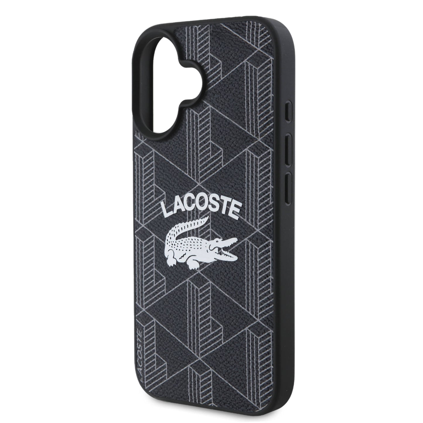 Apple iPhone 16 Kılıf Lacoste Orjinal Lisanslı M-safe Şarj Özellikli Mono Vintage Logo Kapak Lacivert