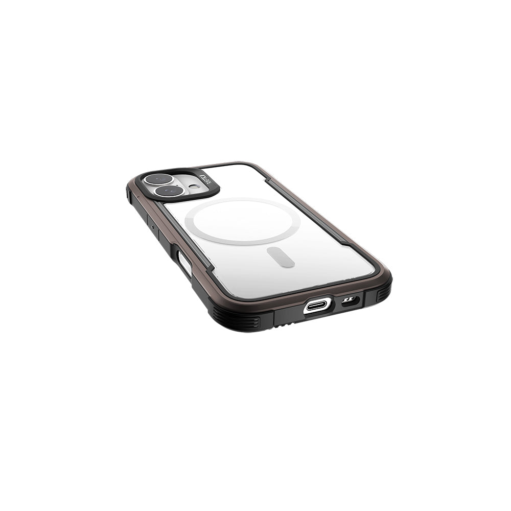 Apple iPhone 16 Kılıf M-safe Şarj Özellikli Airbagli Raptic Shield Serisi Şeffaf Arka Yüzey Kapak Kırmızı