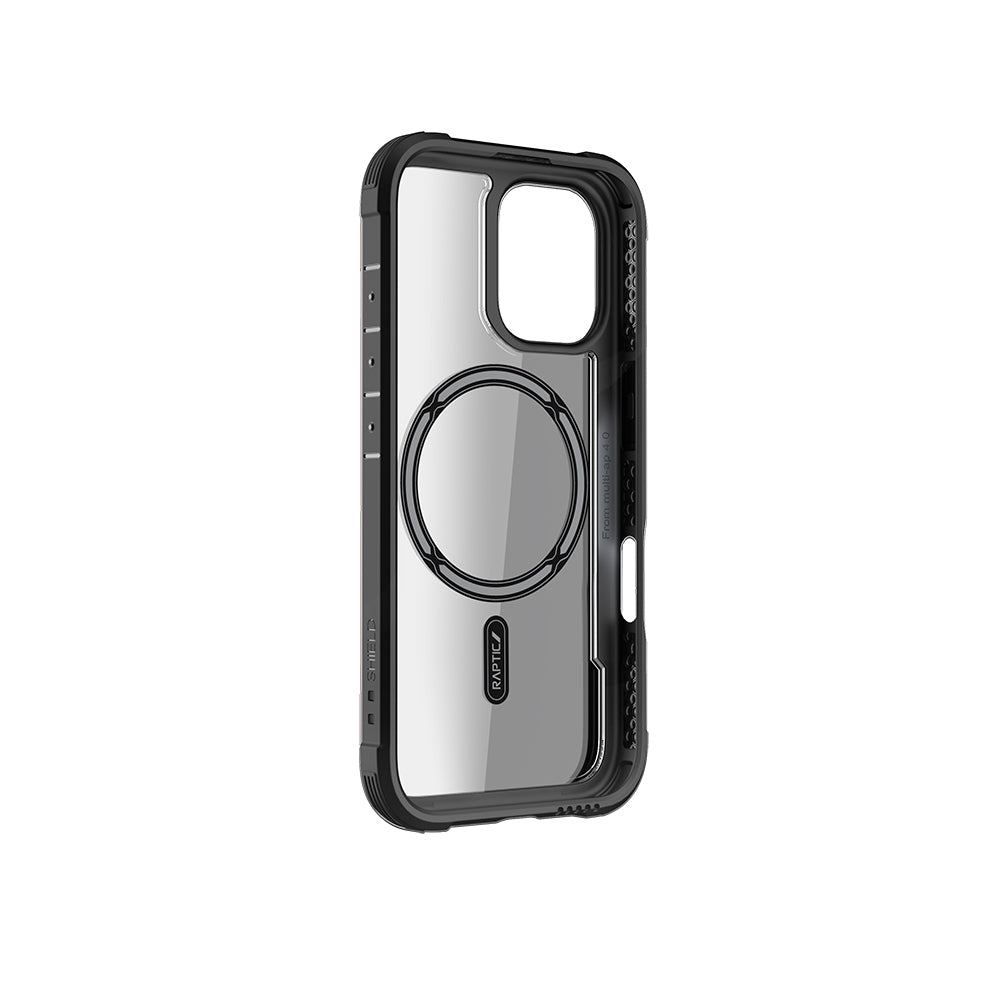 Apple iPhone 16 Kılıf M-safe Şarj Özellikli Airbagli Raptic Shield Serisi Şeffaf Arka Yüzey Kapak Kırmızı