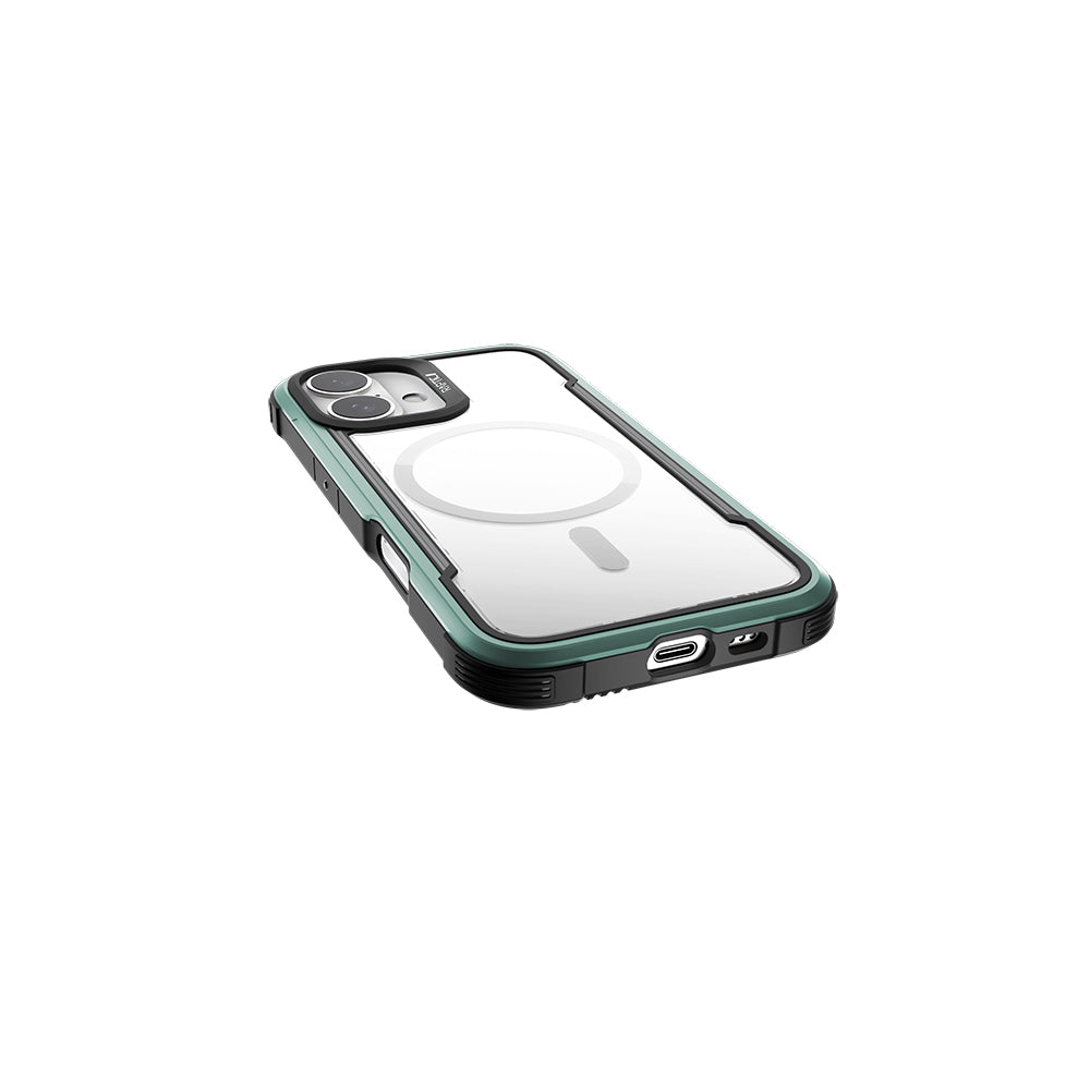 Apple iPhone 16 Kılıf M-safe Şarj Özellikli Airbagli Raptic Shield Serisi Şeffaf Arka Yüzey Kapak Kahverengi