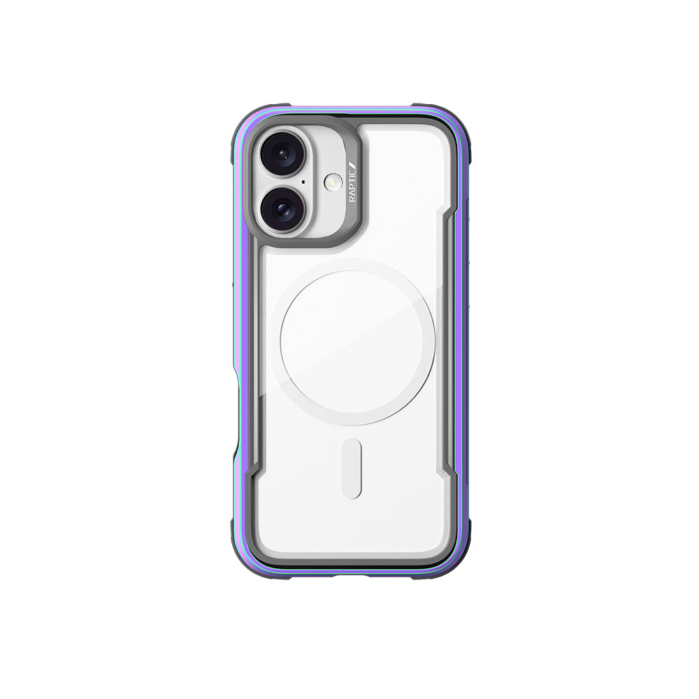 Apple iPhone 16 Kılıf M-safe Şarj Özellikli Airbagli Raptic Shield Serisi Şeffaf Arka Yüzey Kapak Colorful
