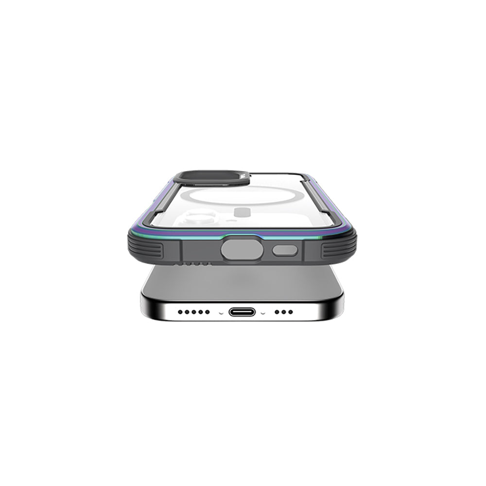 Apple iPhone 16 Kılıf M-safe Şarj Özellikli Airbagli Raptic Shield Serisi Şeffaf Arka Yüzey Kapak Kırmızı