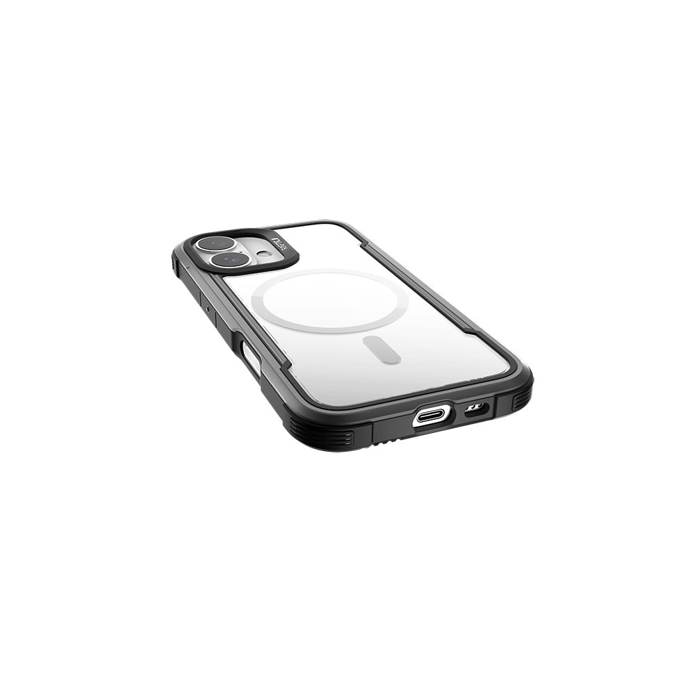 Apple iPhone 16 Kılıf M-safe Şarj Özellikli Airbagli Raptic Shield Serisi Şeffaf Arka Yüzey Kapak Siyah