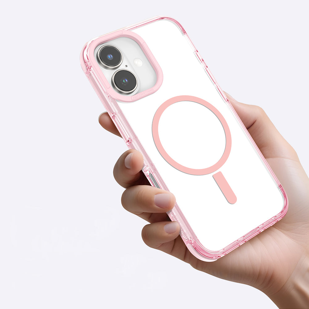 Apple iPhone 16 Kılıf M-safe Şarj Özellikli Amazingthing Omni Serisi Kapak Pembe
