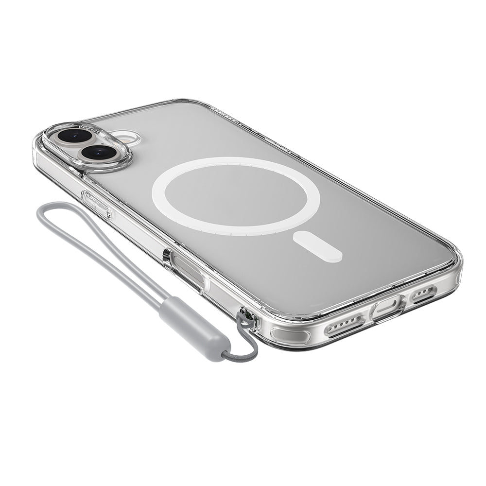 Apple iPhone 16 Kılıf M-safe Şarj Özellikli Raptic Crystal M-safe Serisi Şeffaf Kapak Şeffaf