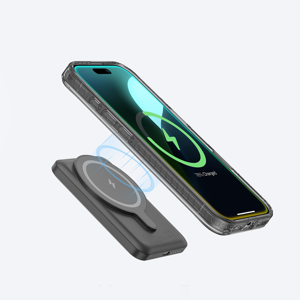 Apple iPhone 16 Kılıf M-safe Şarj Özellikli Standlı Amazingthing Titan Pro Plus Kapak Siyah