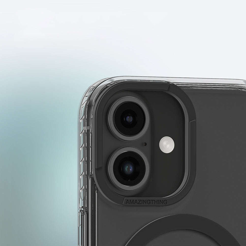 Apple iPhone 16 Kılıf M-safe Şarj Özellikli Standlı Amazingthing Titan Pro Plus Kapak Siyah