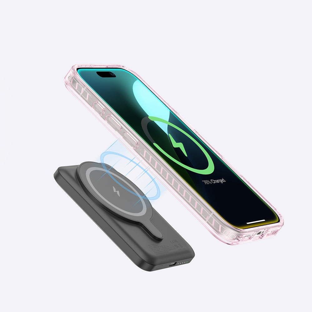 Apple iPhone 16 Kılıf M-safe Şarj Özellikli Yüzük Standlı Amazingthing Titan Pro Serisi Kapak Siyah