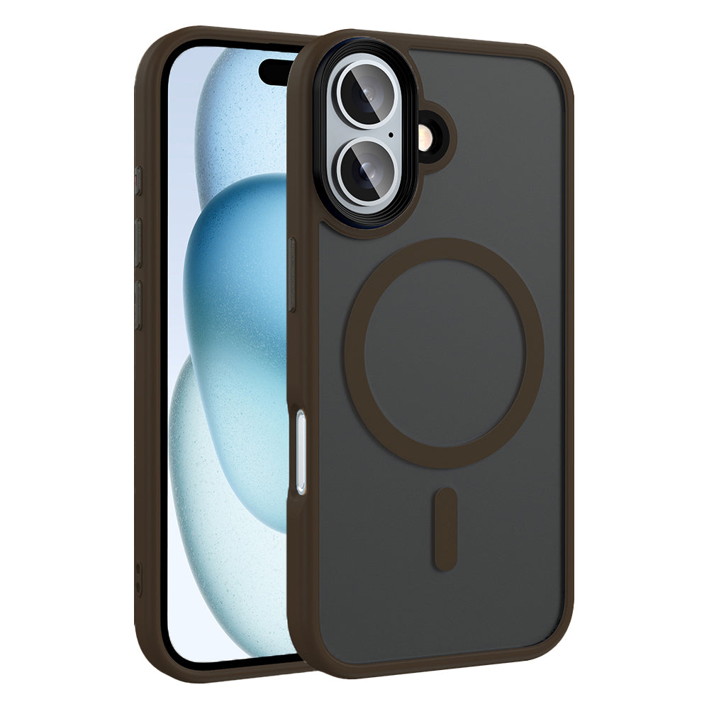 Apple iPhone 16 Kılıf Mat Arka Yüzey Wireless Şarj Özellikli Zore Flet M-safe Kapak