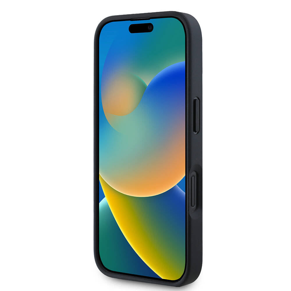 Apple iPhone 16 Kılıf Mercedes Benz Orjinal Lisanslı M-safe Şarj Özellikli Dokulu ve Düz Deri Kapak Siyah