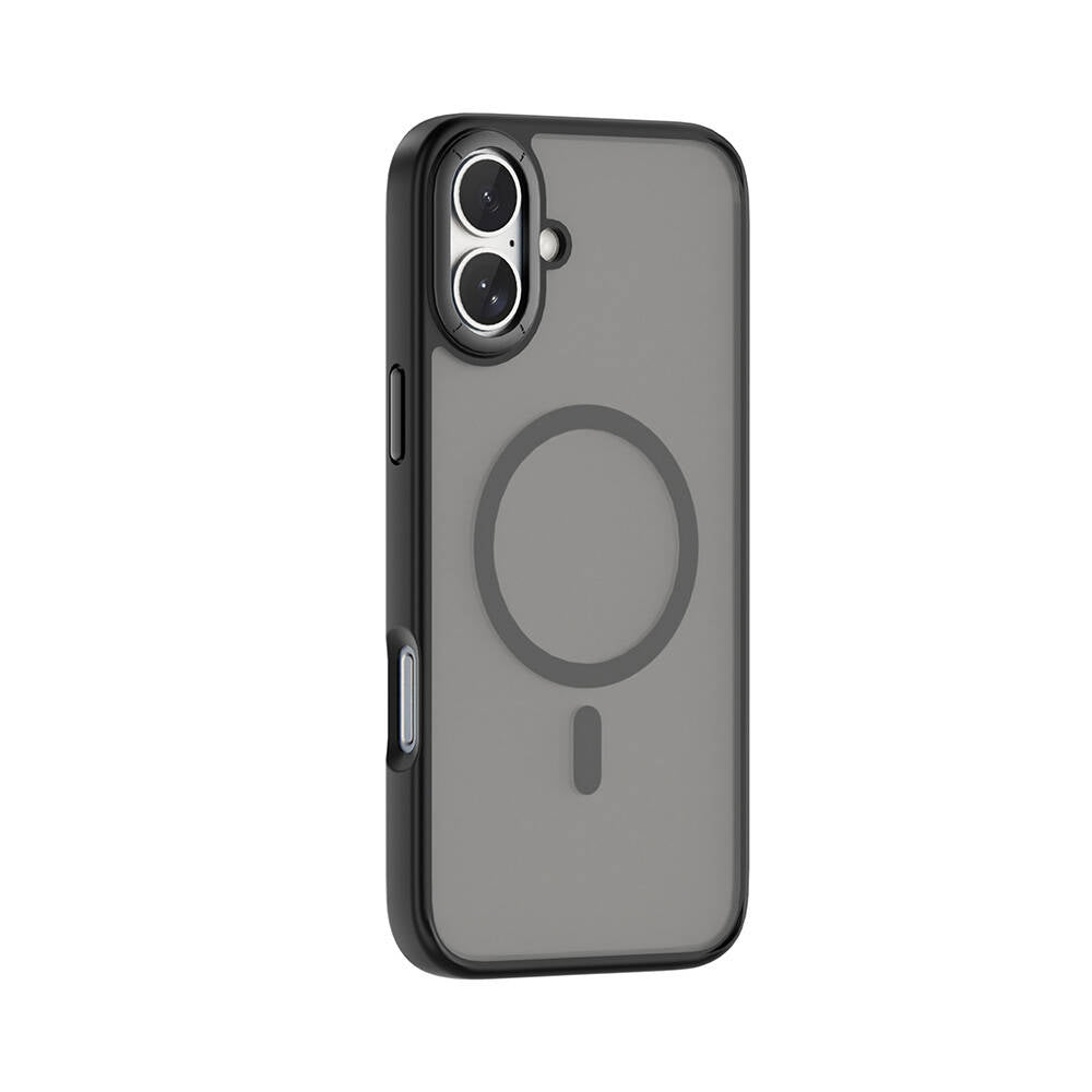 Apple iPhone 16 Kılıf Wiwu FGG-012 ArmorPro Serisi M-safe Şarj Özellikli Parmak İzi Bırakmayan Kılıf Gri